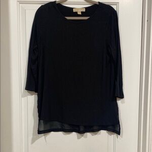 Michael Kors Black 3/4 Sleeve Relaxed Blouse